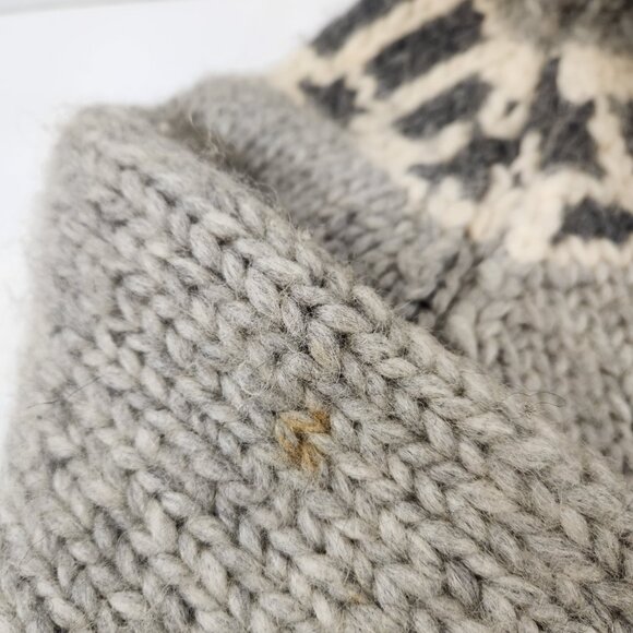 Canadian Hand Knit Cowl Neck Pullover Sweater Unisex Gray Warm Winter Handmade - Picture 6 of 15